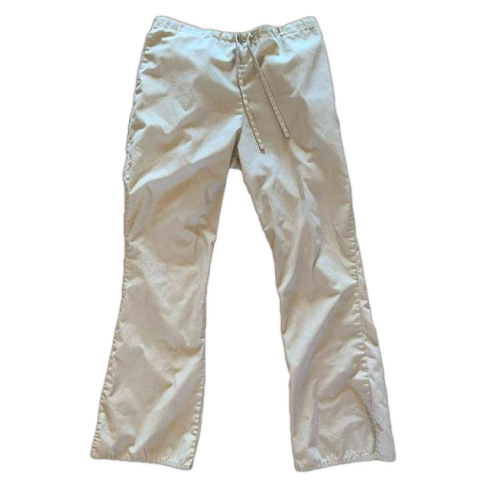 Cherokee Khaki Drawstring Flare Leg Scrub Pants M